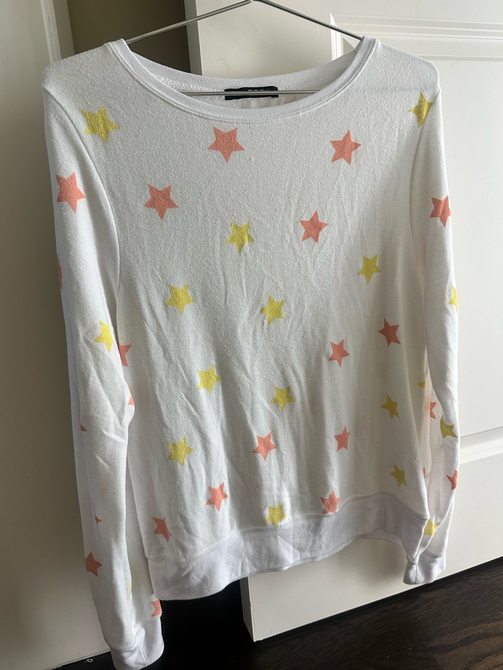 Wildfox Comfy Pink and Yellow Star Sweatshirt Size Small